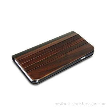 Real Wood Wallet Smart Phone Flip Case for iPhone 6 / Custo